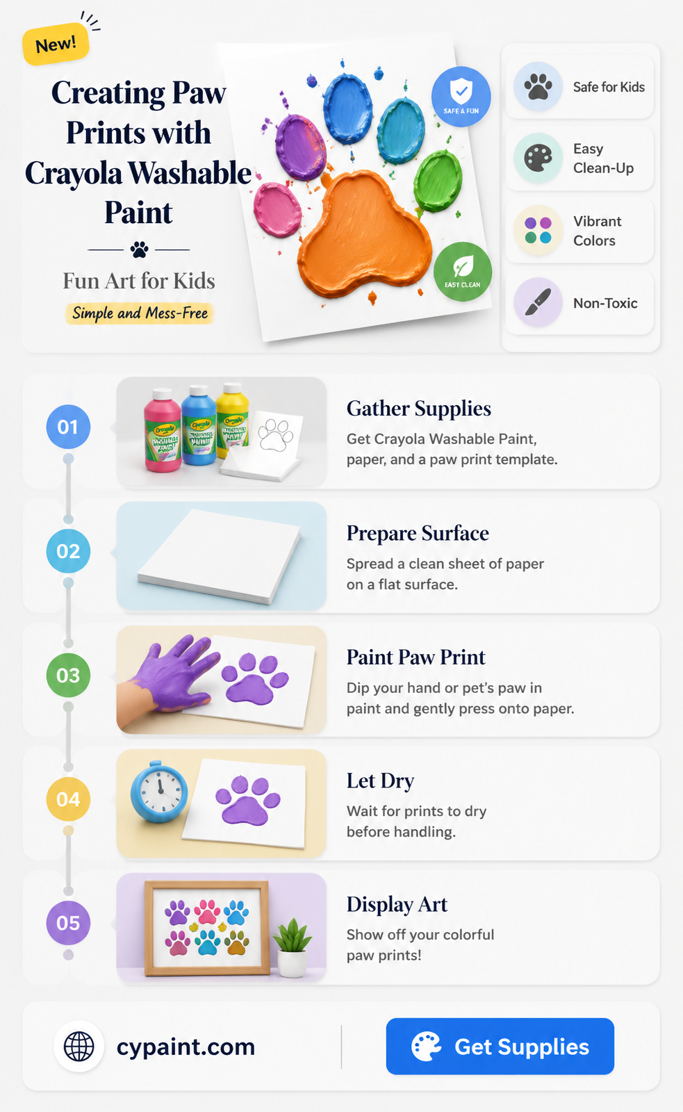 can i do paw prints with crayola washable paint
