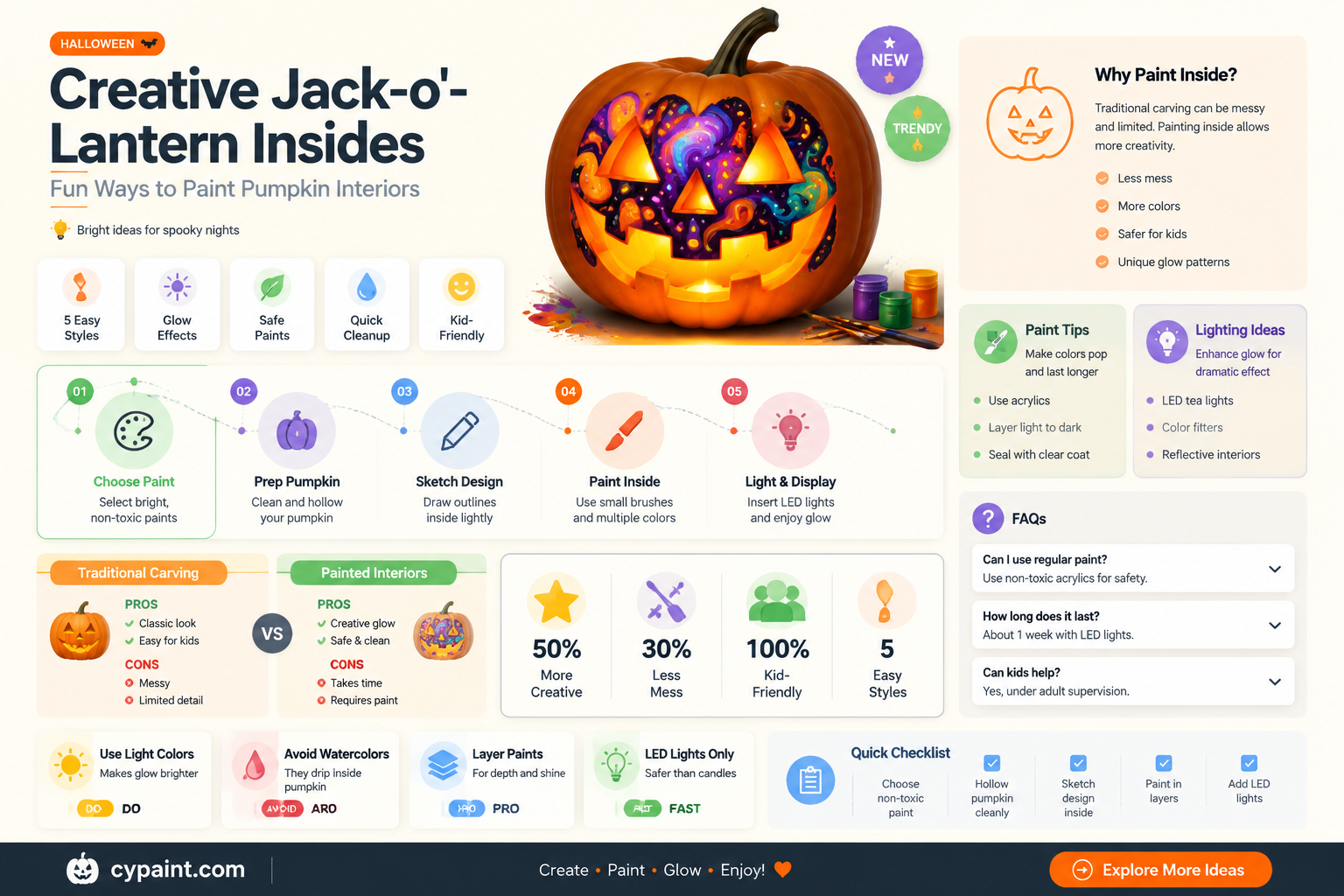 can i paint the inside of jack o lantern