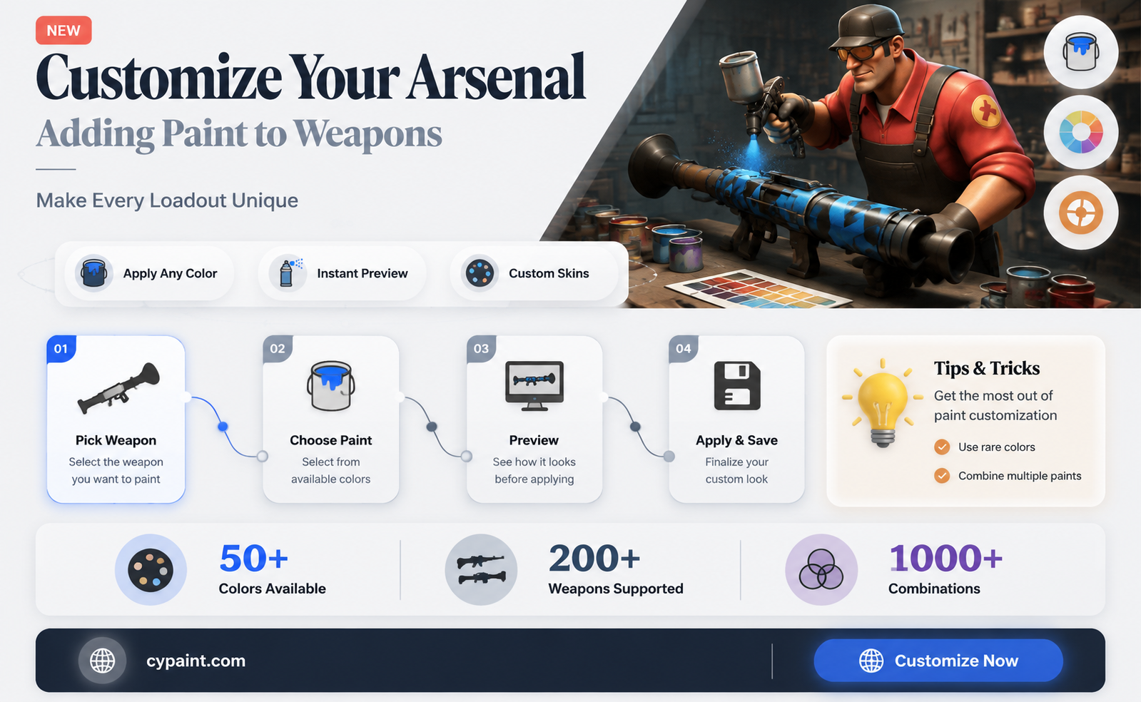 can you add paint to your weapons tf2