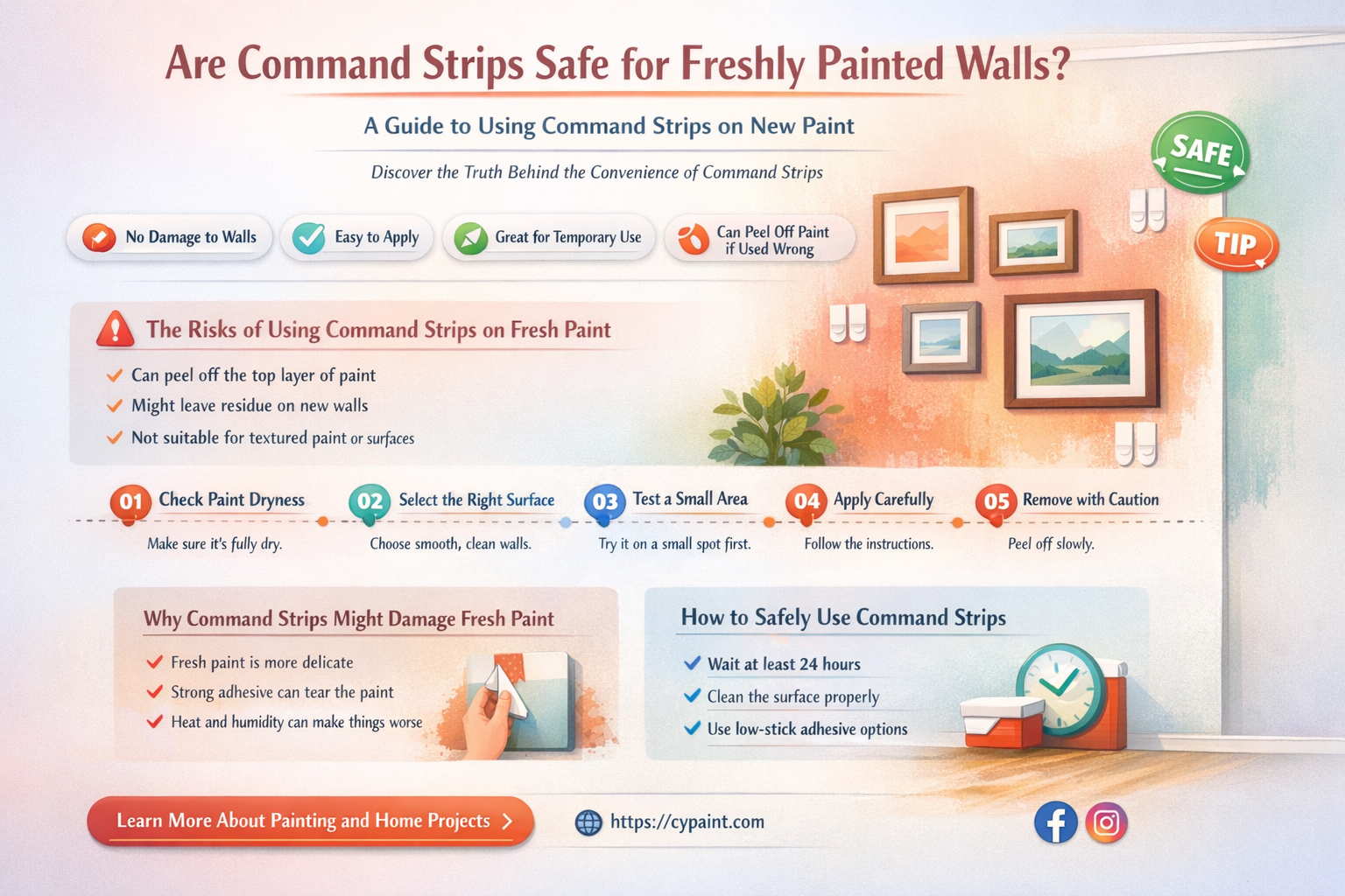 are command strips safe for dry paint