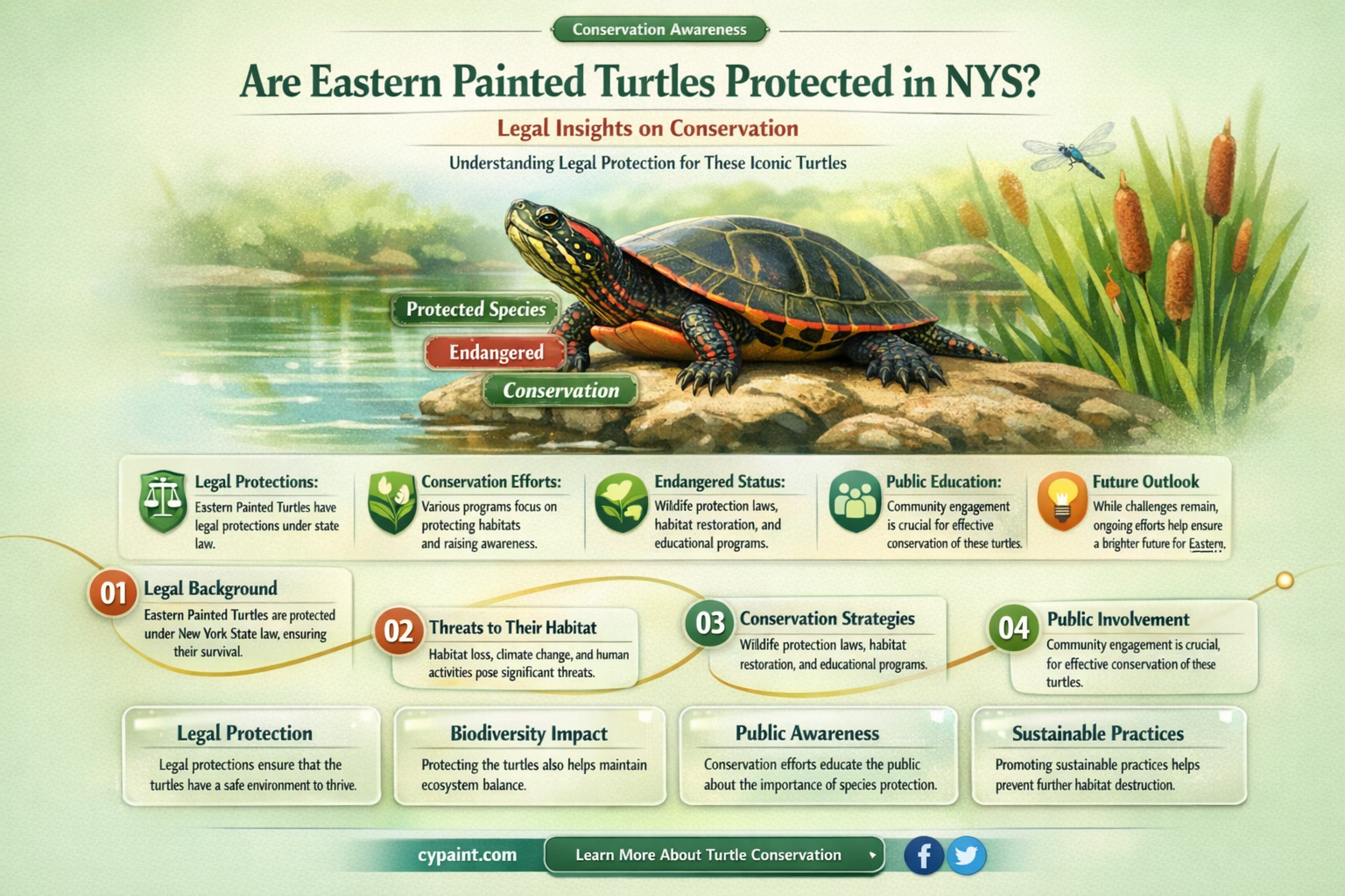 are eastern painted turtles protected in nys