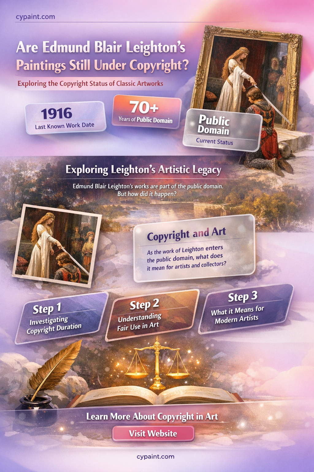 are the paintings by edmund leighton blair copyrighted