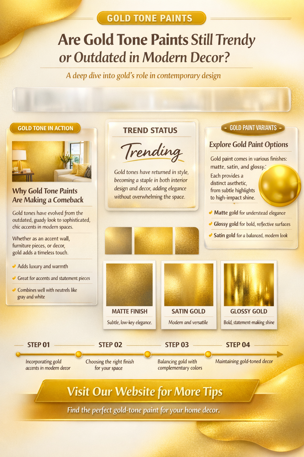 are gold tone paints out of style