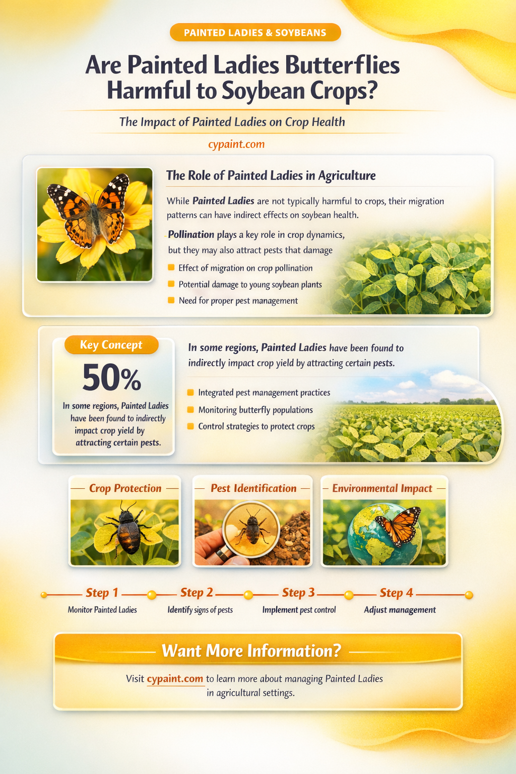 are painted ladies butterflies harmful to soybeans