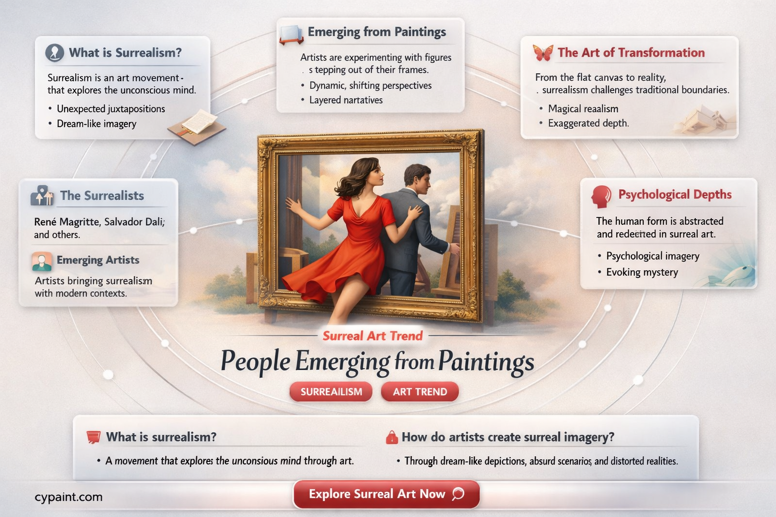 are people coming out of the painting