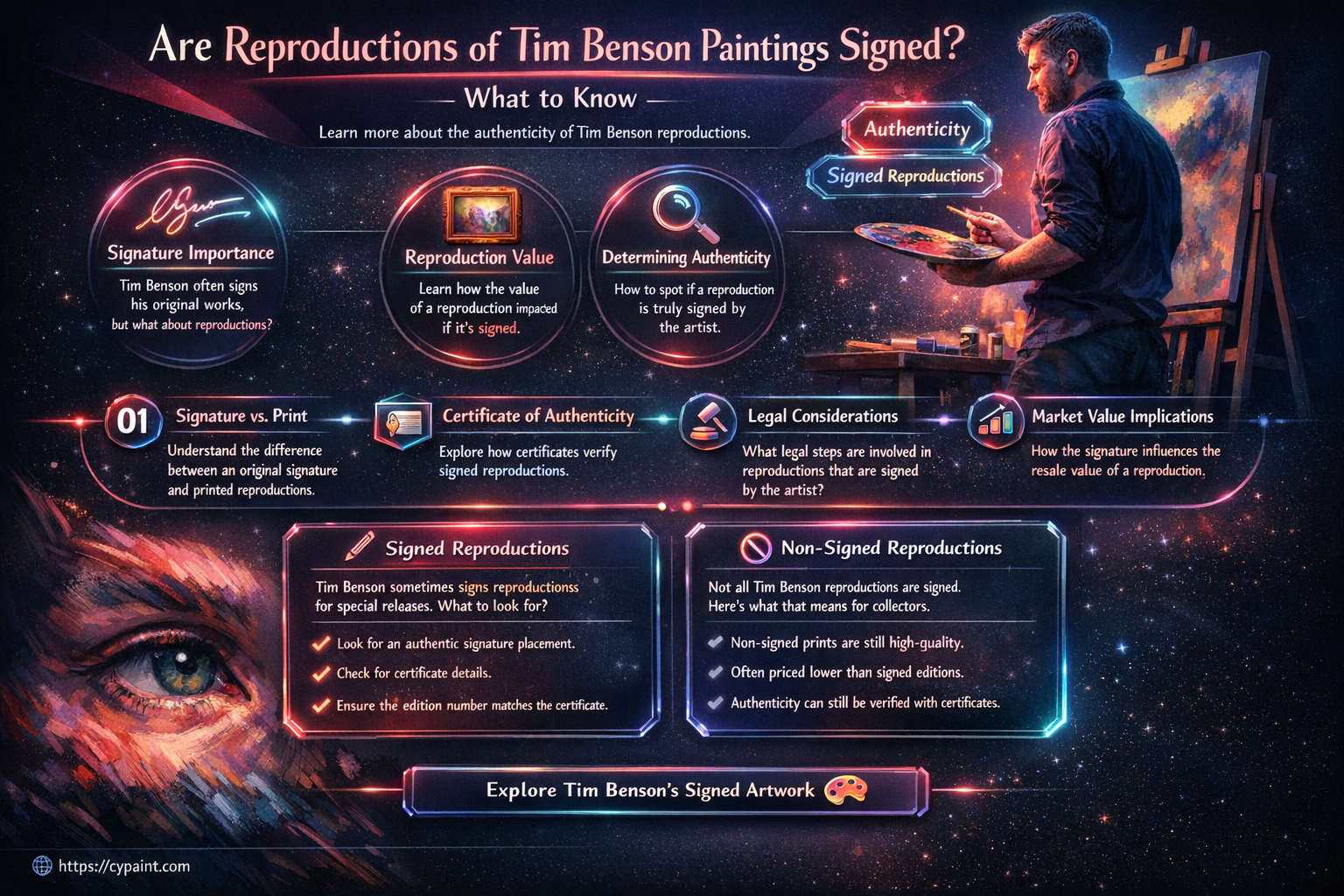 are reproductions of tim benson paintings signed