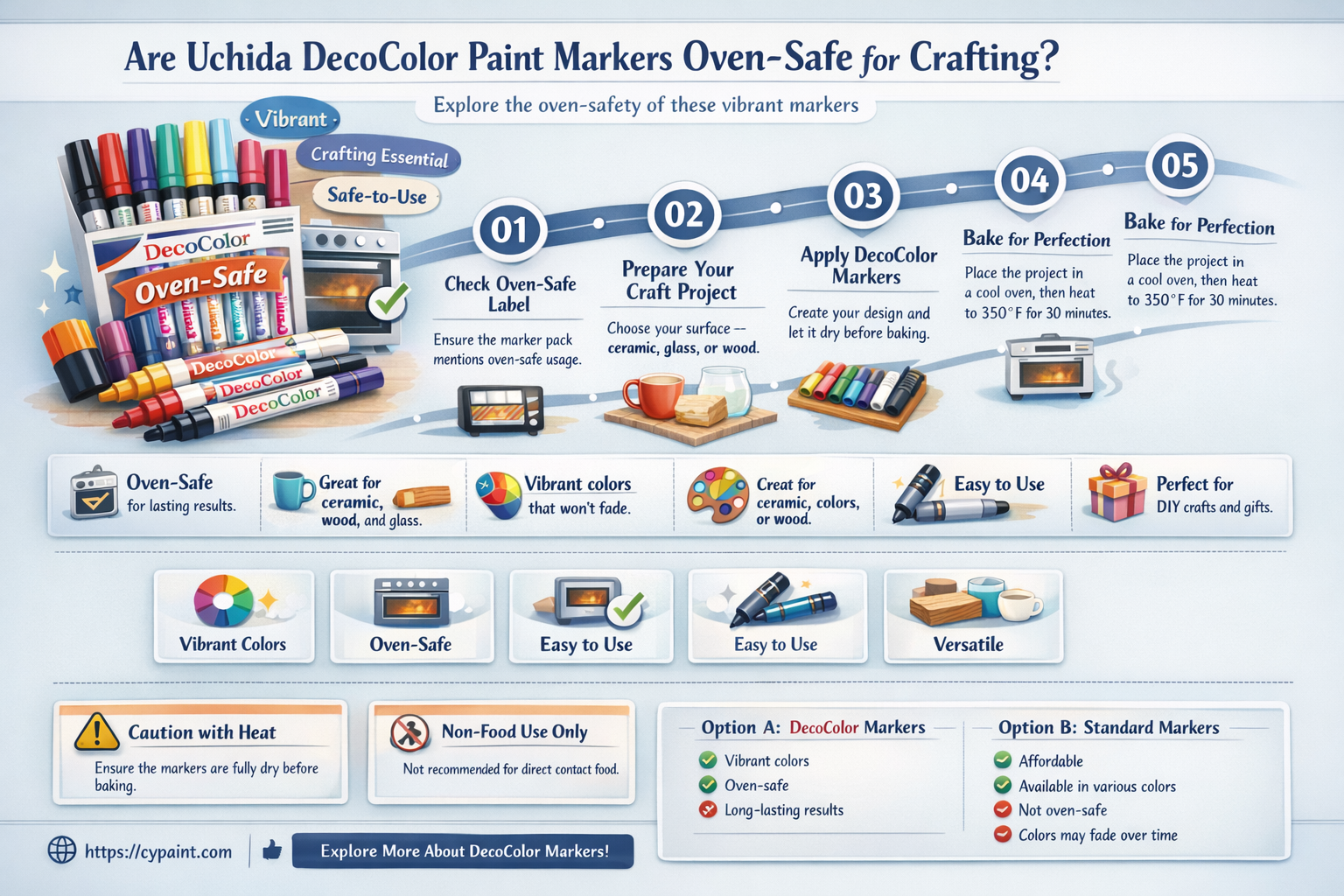 are uchida decocolor paint markers oven safe