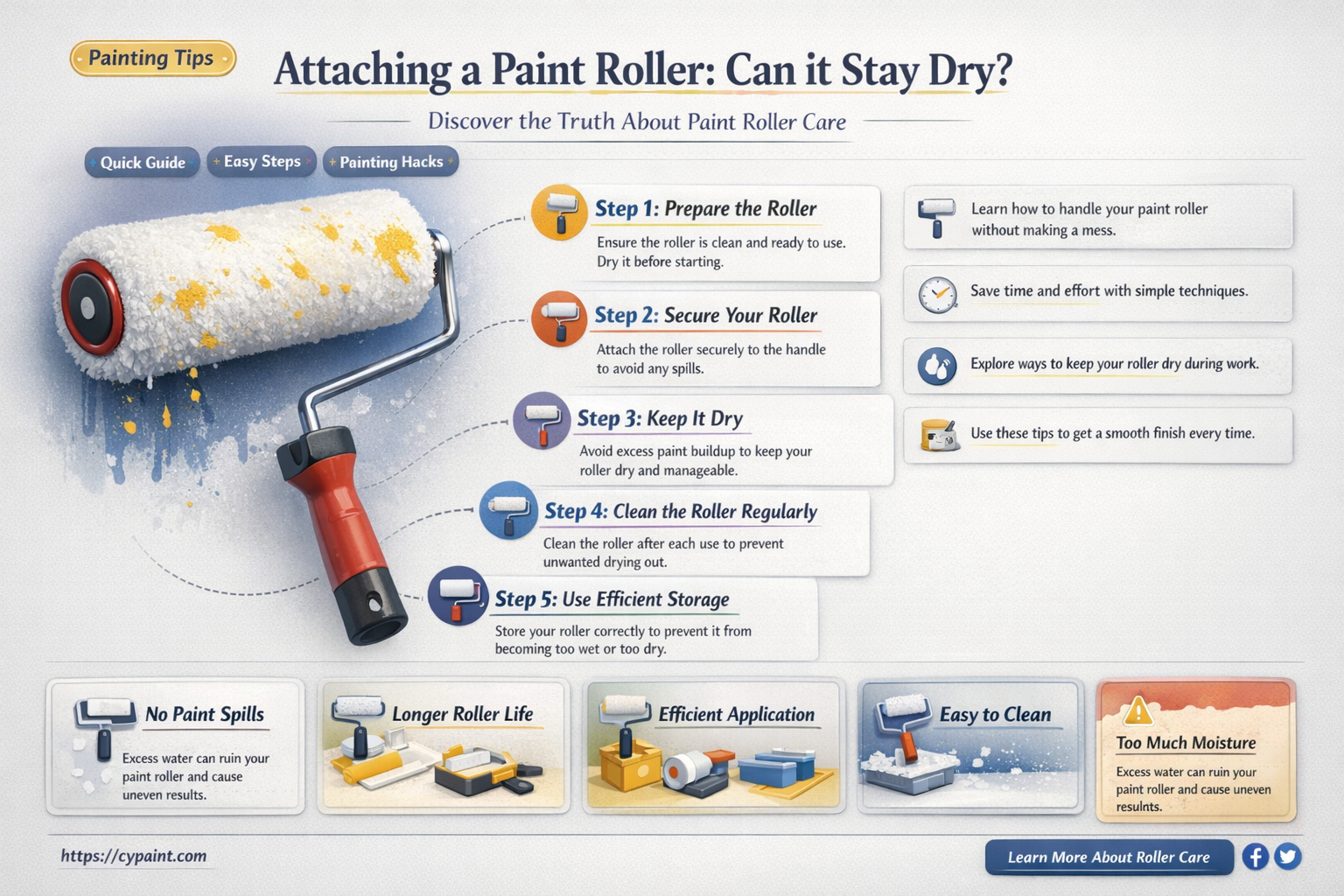 can i attach a paint roller to be dry