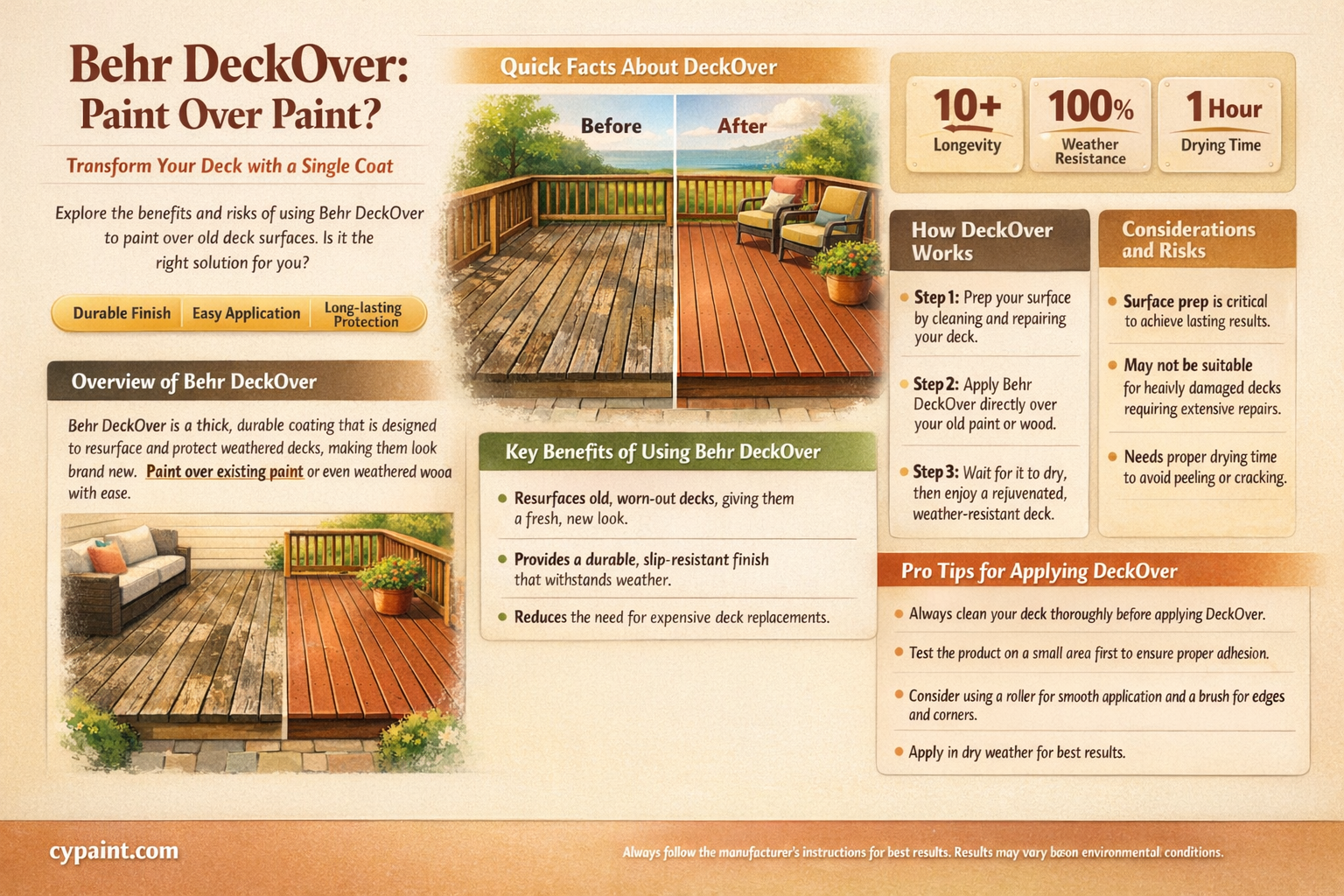 can behr deckover be applied over a painted surface