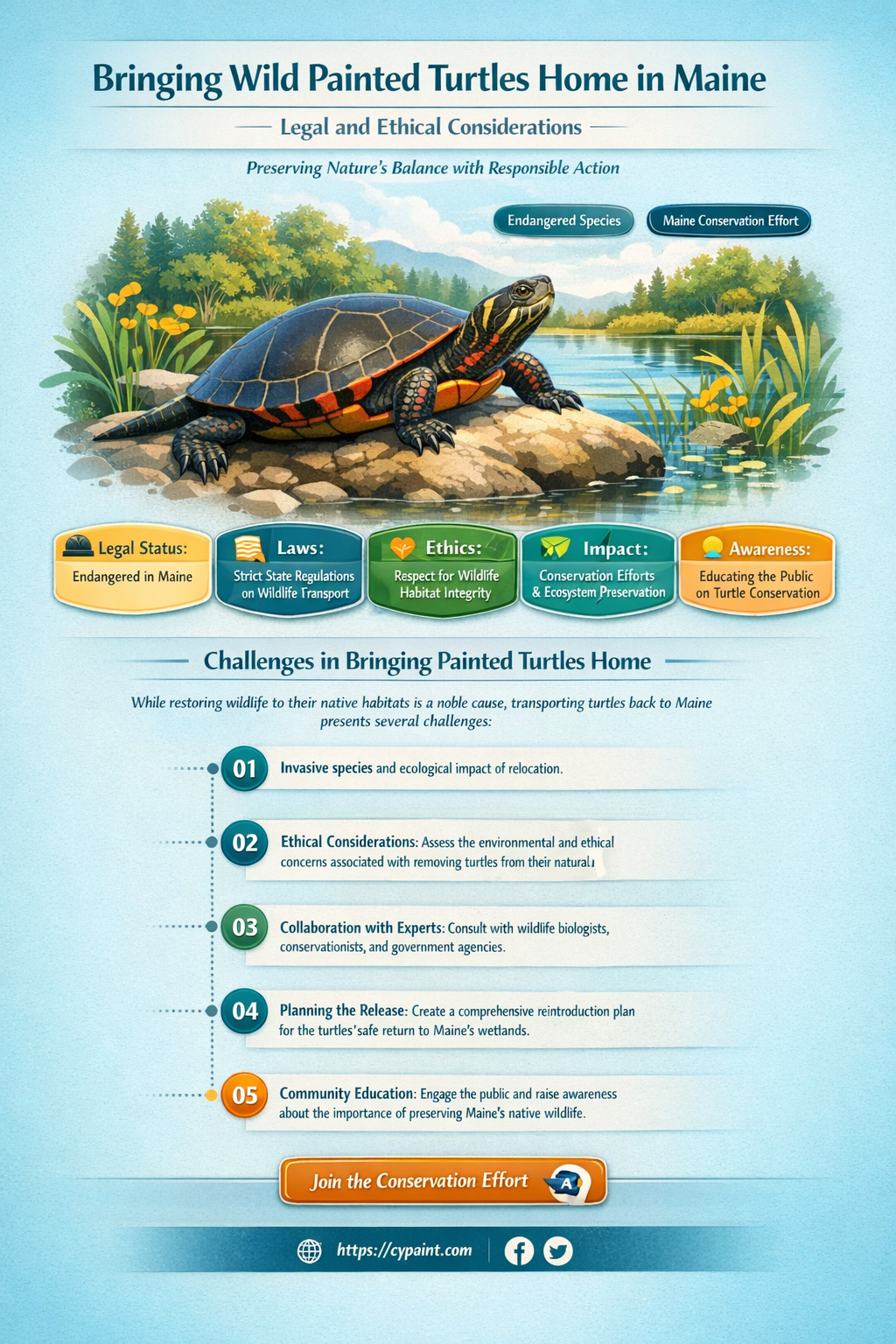 can i bring home a wild painted turtle in maine