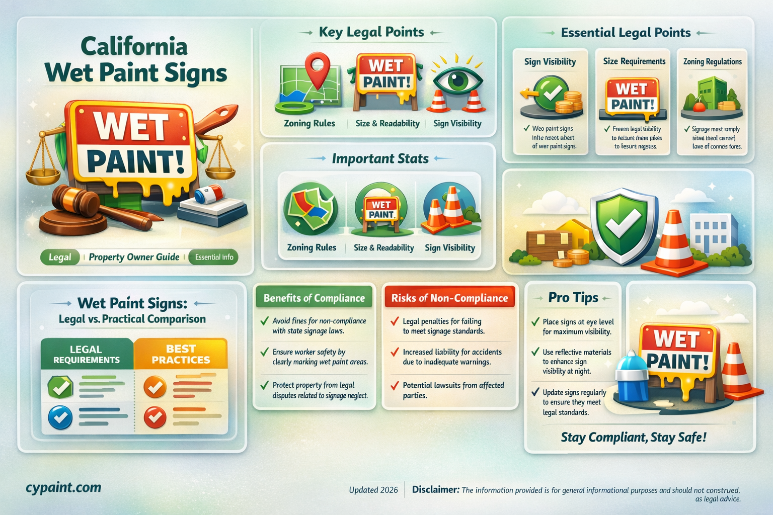 are wet paint signs required by law state of california