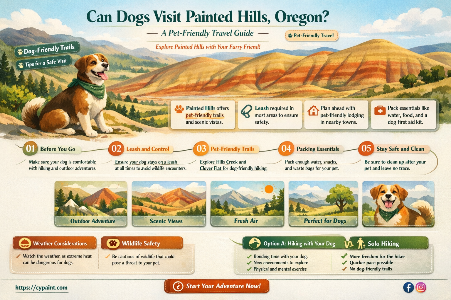 are dogs allowed at painted hills oregon