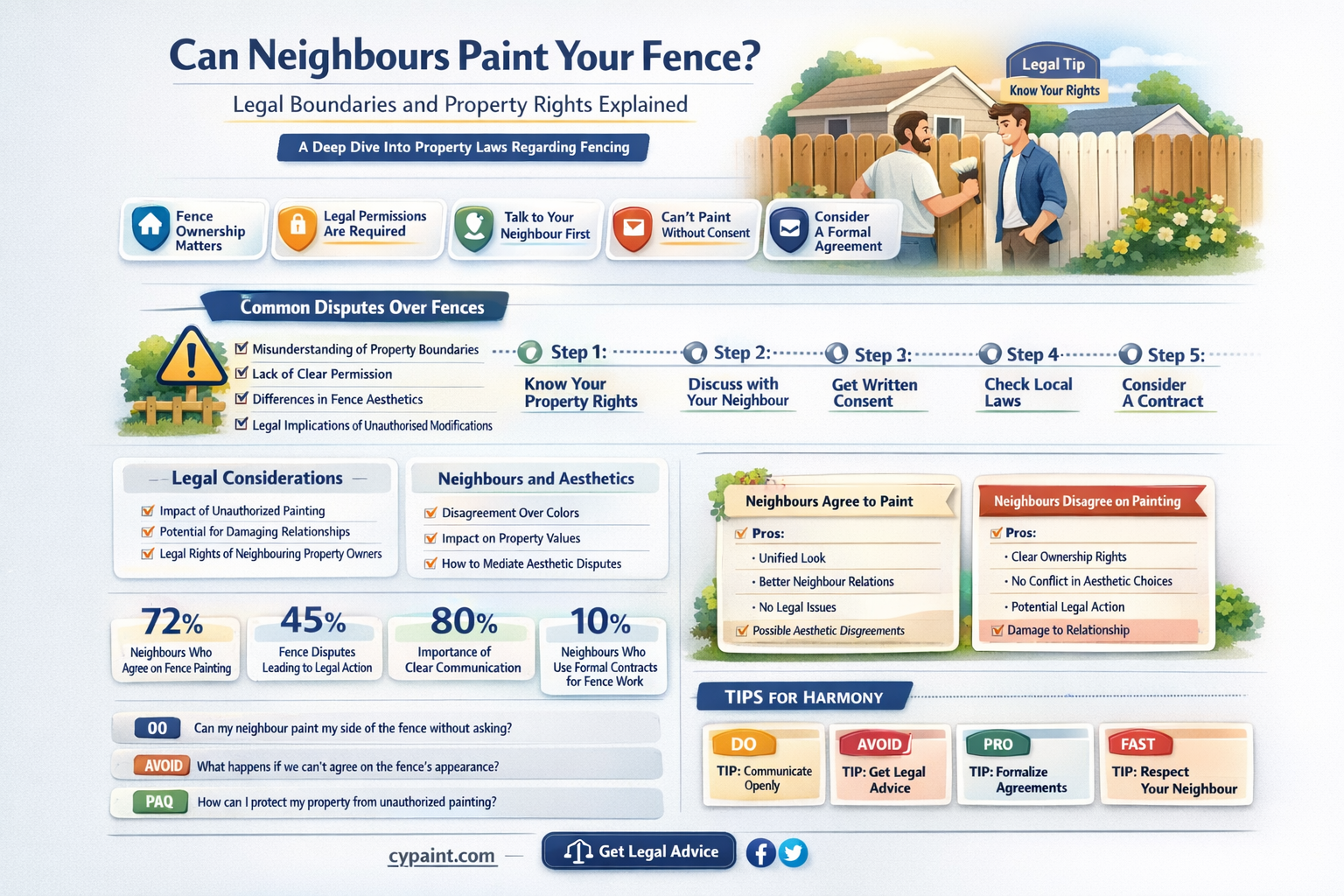 are neighbours allowed to paint your fence