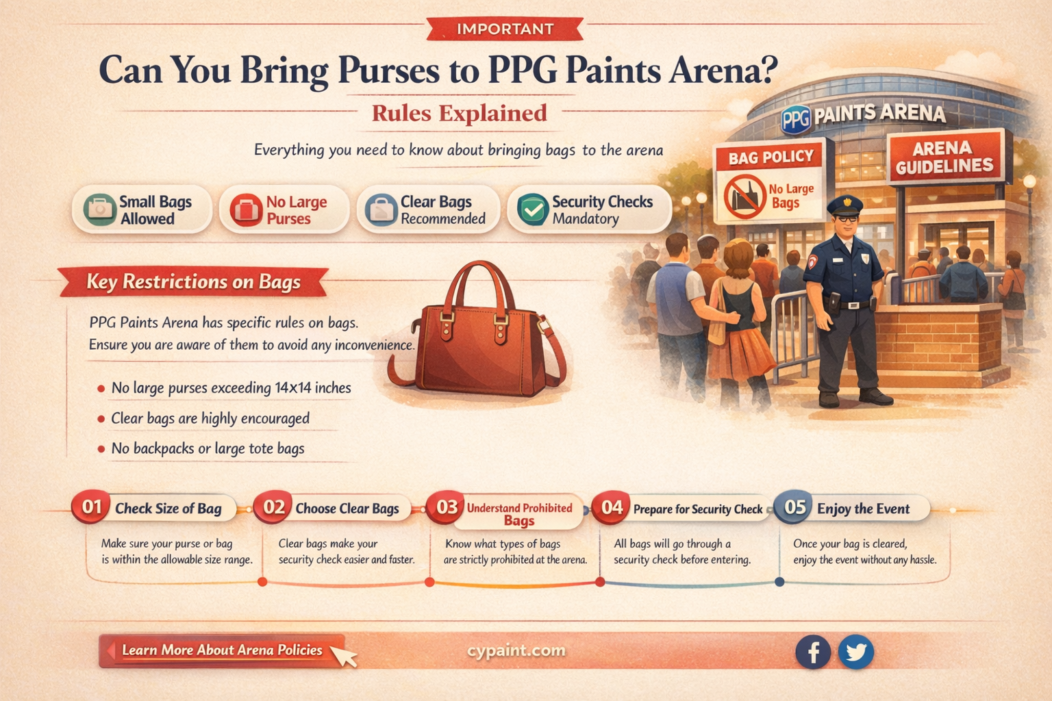 are purses allowed in ppg paints arena