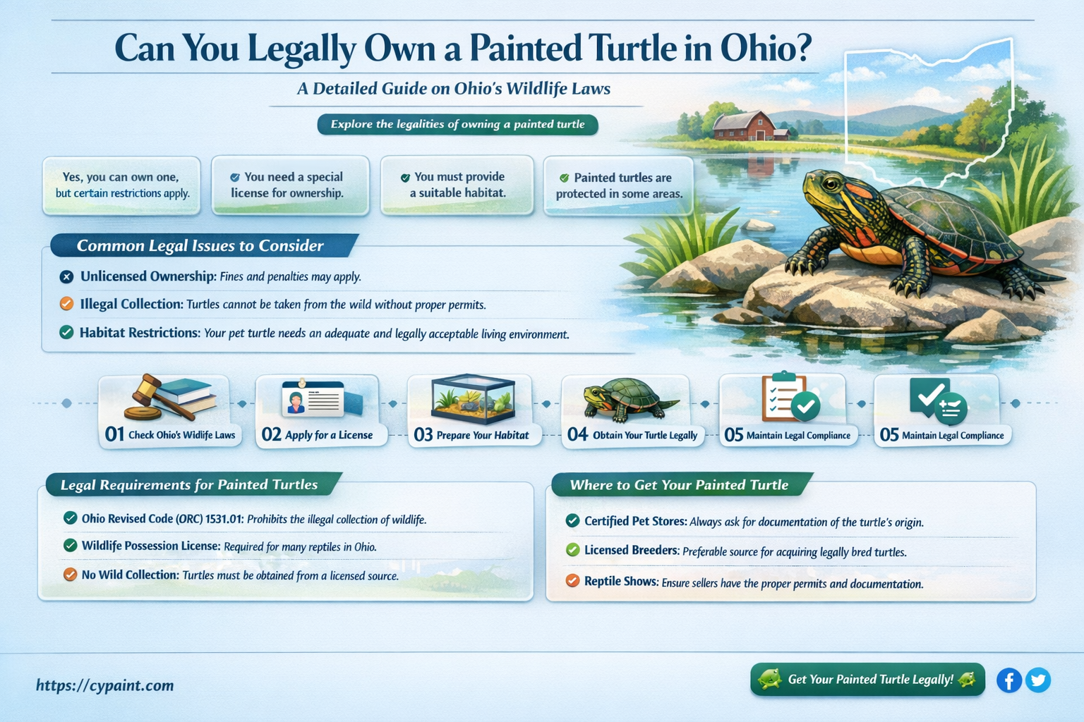 are you able to own a painted turtle in ohio