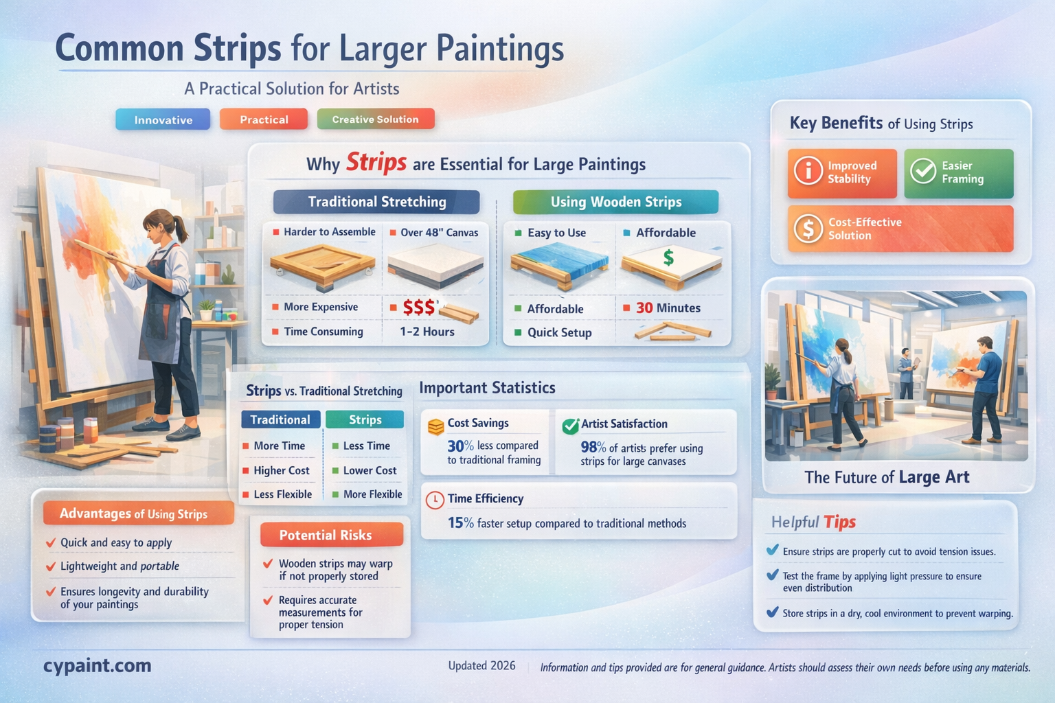 are there comman dstrips for larger paintings