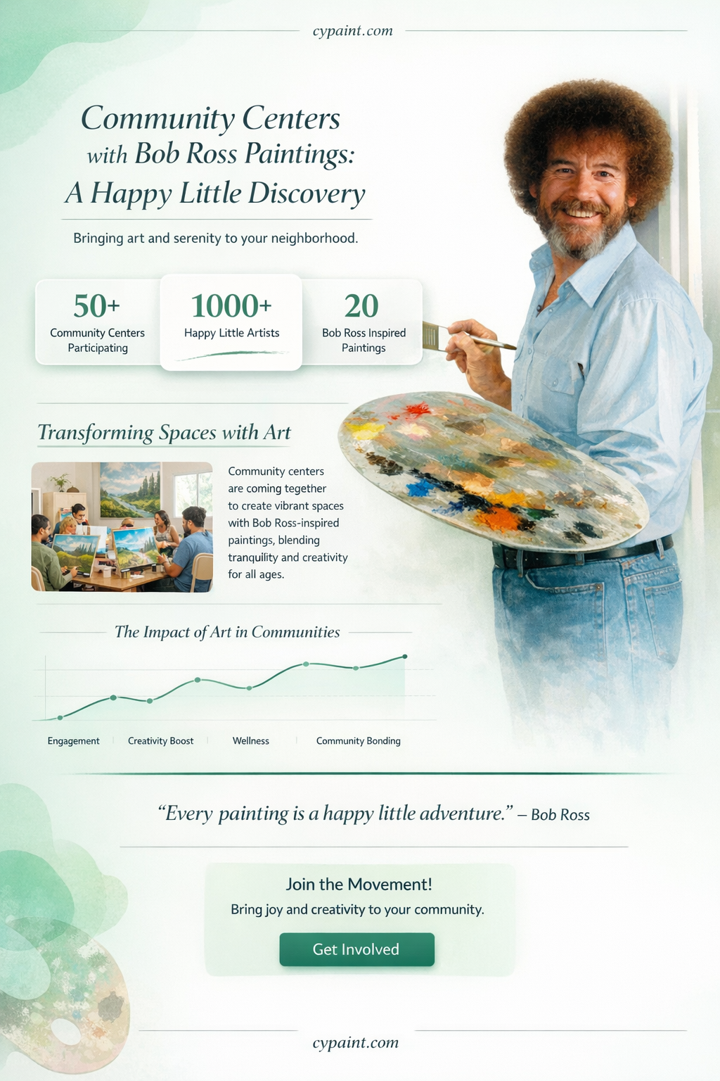 are there community centers with bob ross paintings