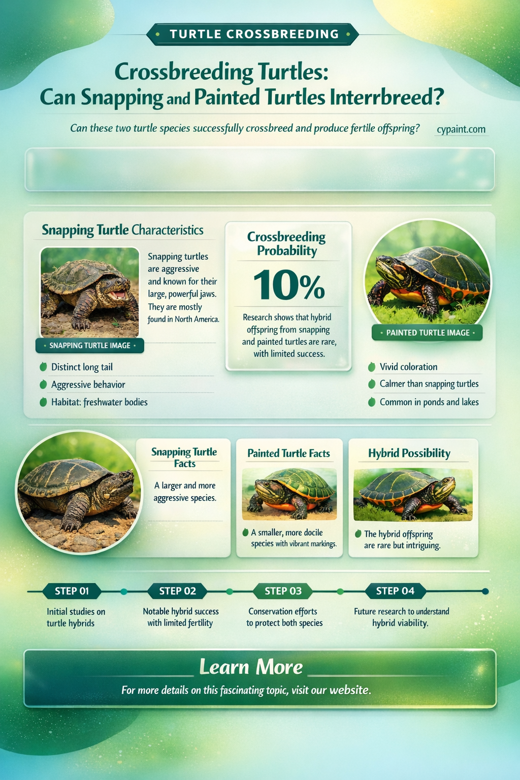 can a painted turtle & a snapping turtle cross breed
