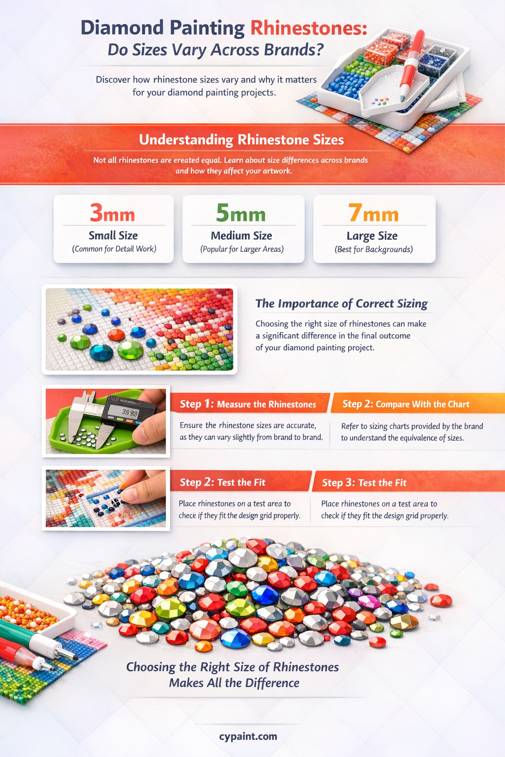are all diamond painting rhinestones the same size
