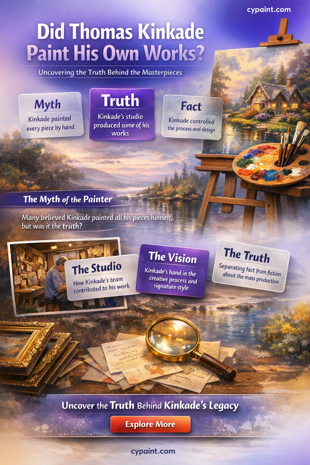 are thomas kinkade paintings actually obtained my him