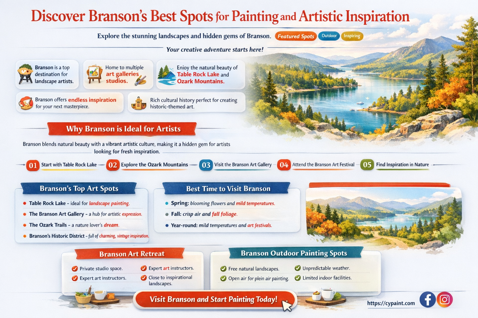 are there any places to paint in branson