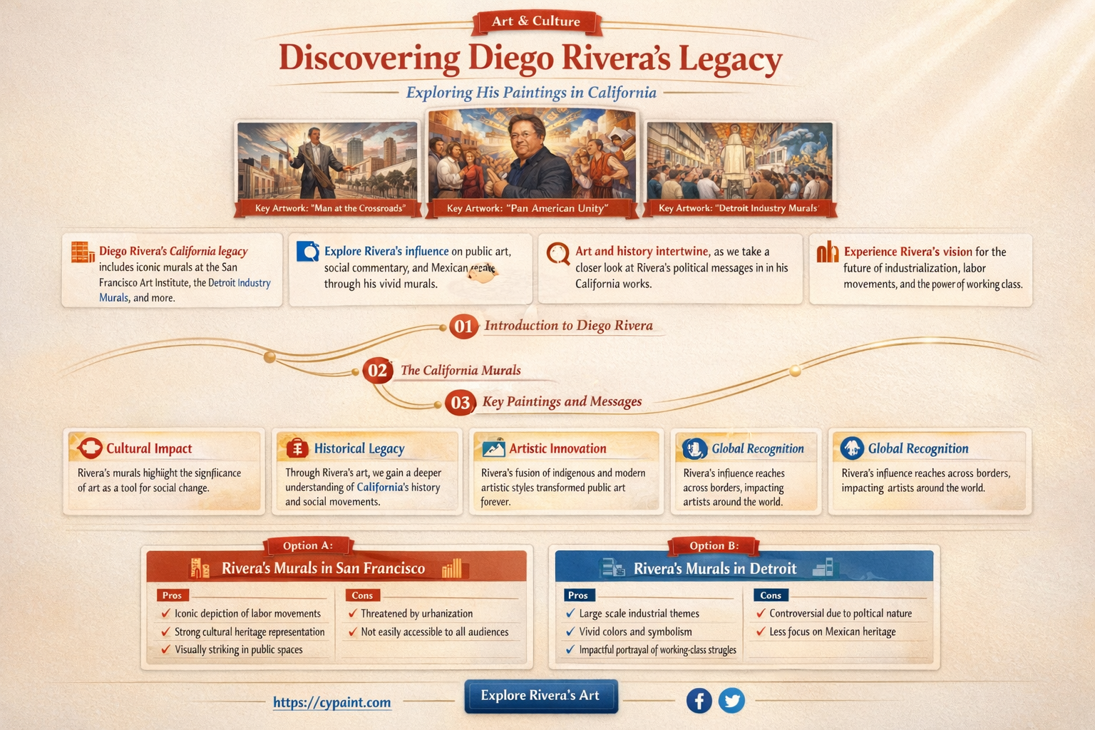 are there paints by diego rivera in california