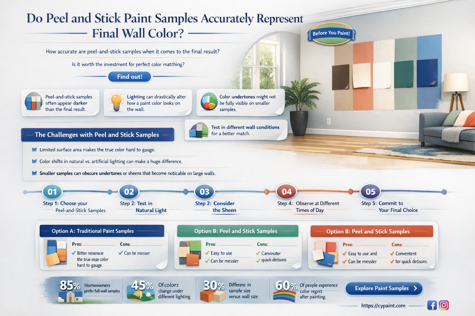 are peel and stick paint samples accurate