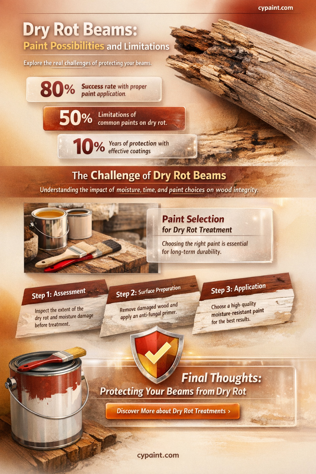 can anything be painted on a dry rot beam