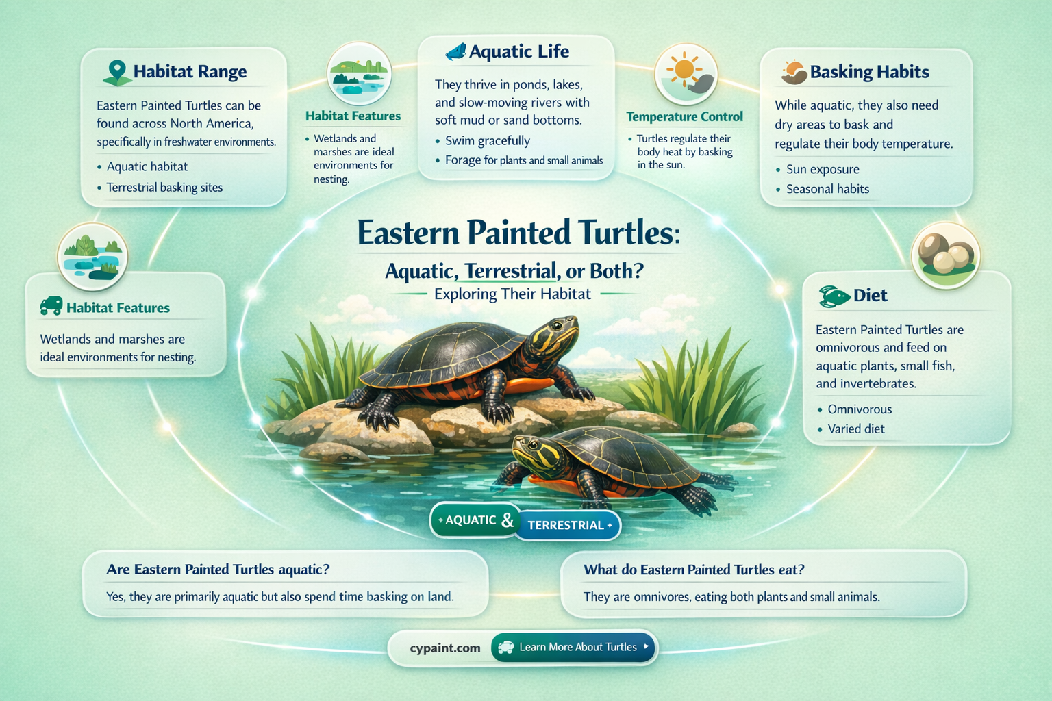 are eastern painted turtles aquatic or terrestrial