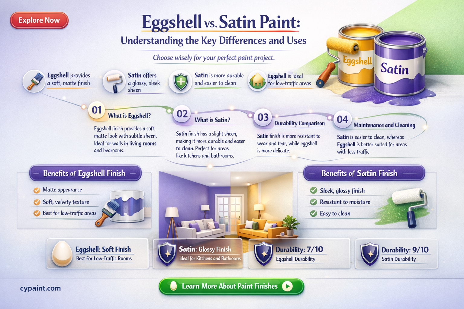are eggshell and satin paint the same