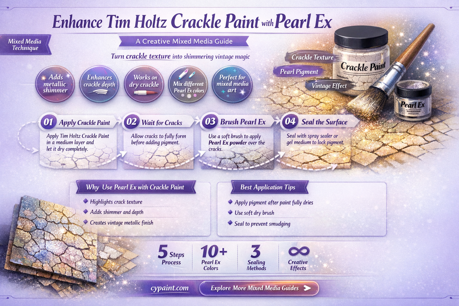 can i add pearl ex to tim holtz crackle paint