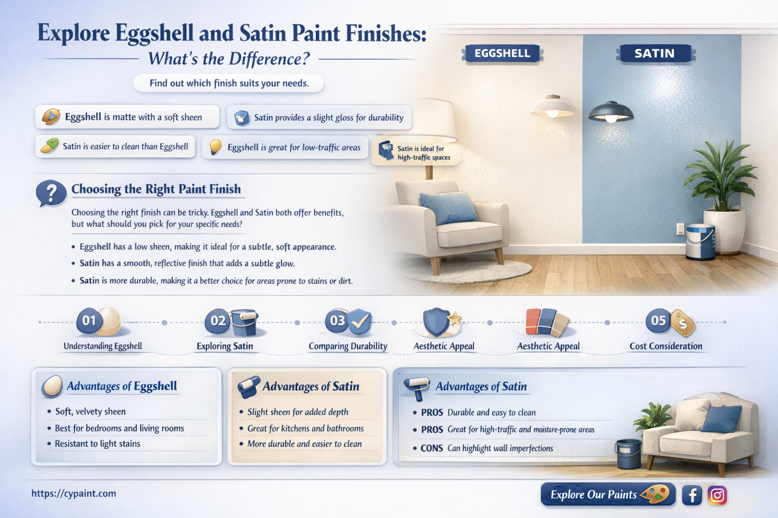 are egg shell and satin paint finishes the same