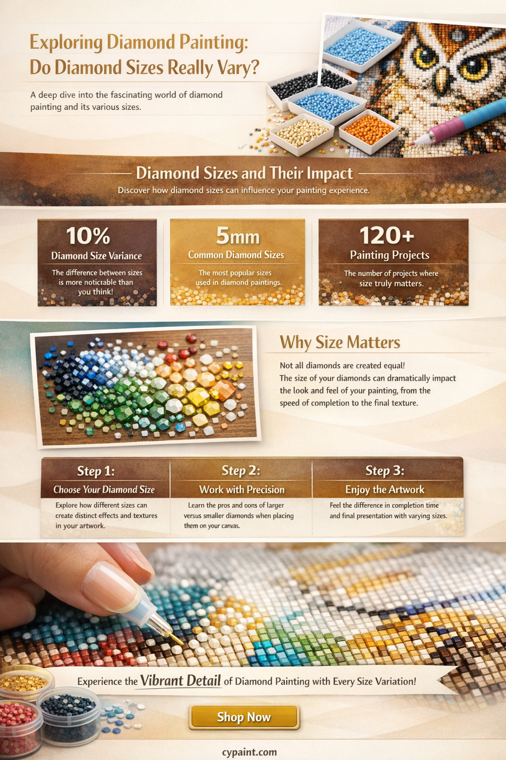 are there different size diamonds for diamond painting