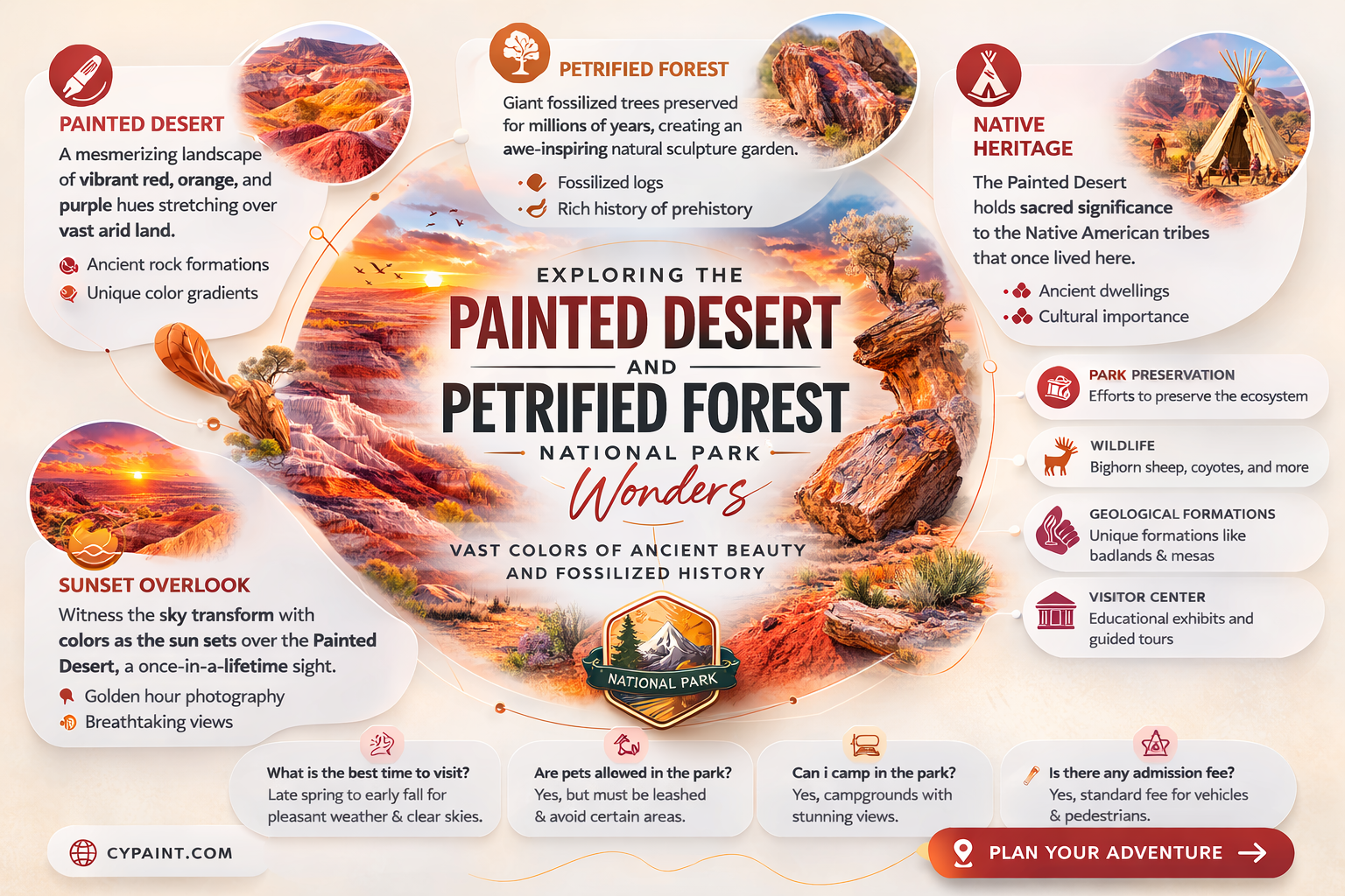 are painted desert and petrified forest national park