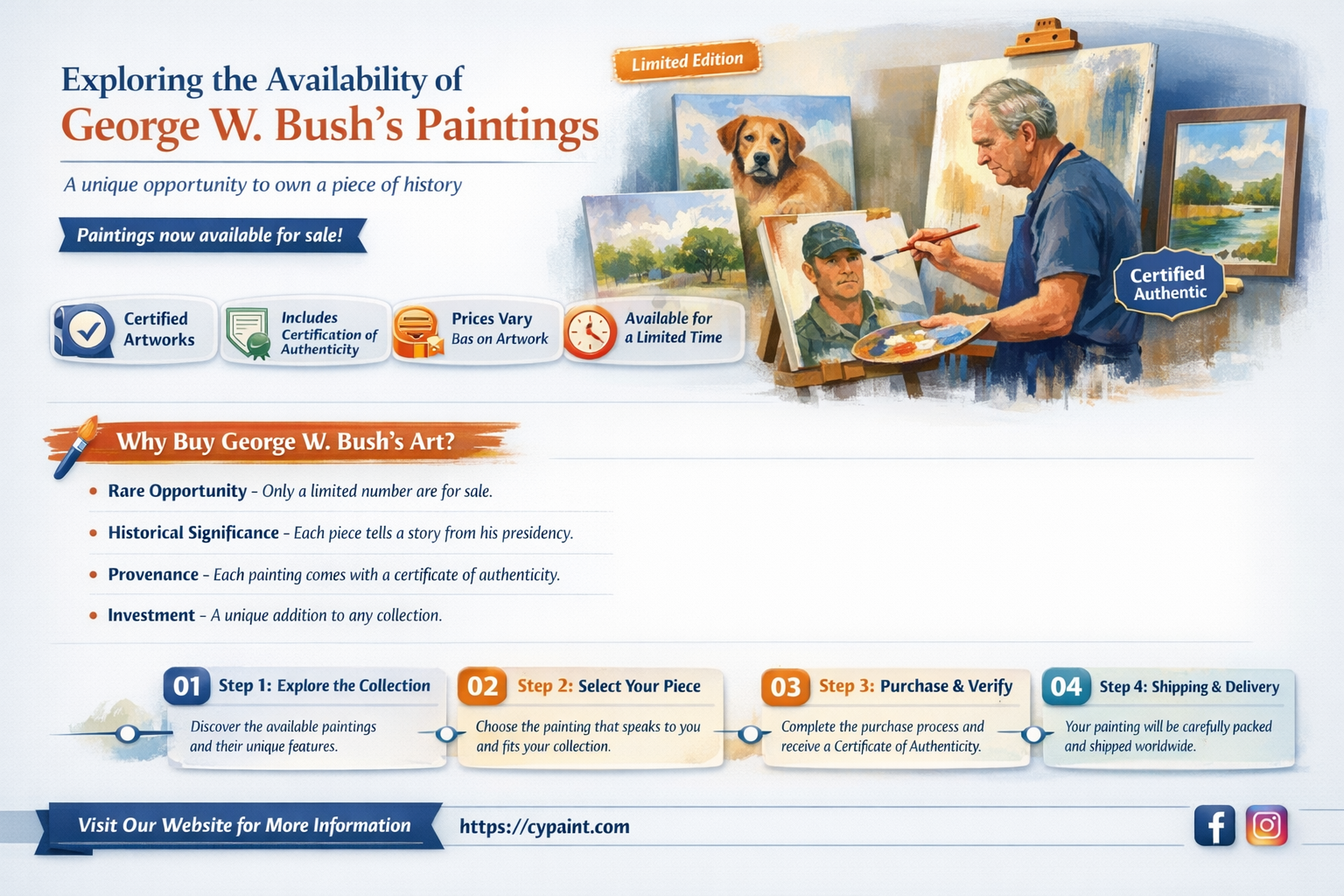 are george w bush paintings for sale