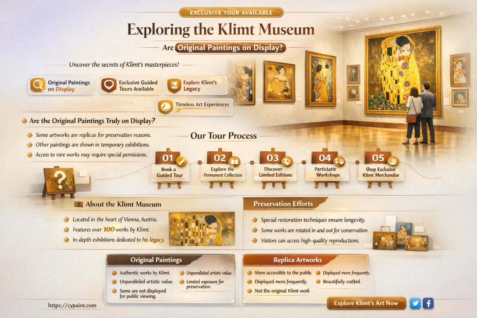 are there actual paintings in the klimt museum