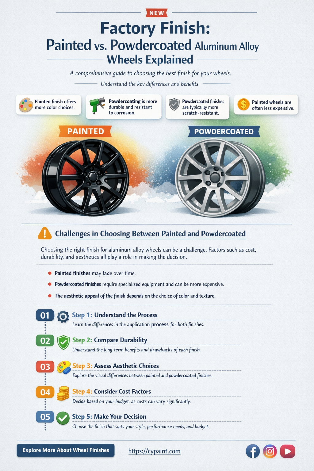 are aluminum alloy wheels painted or powedercoated from the factory
