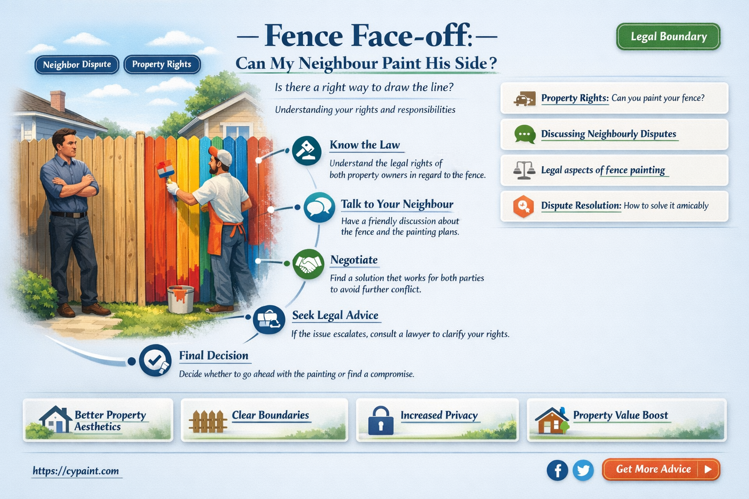 can a neighbour paint my fence on his side