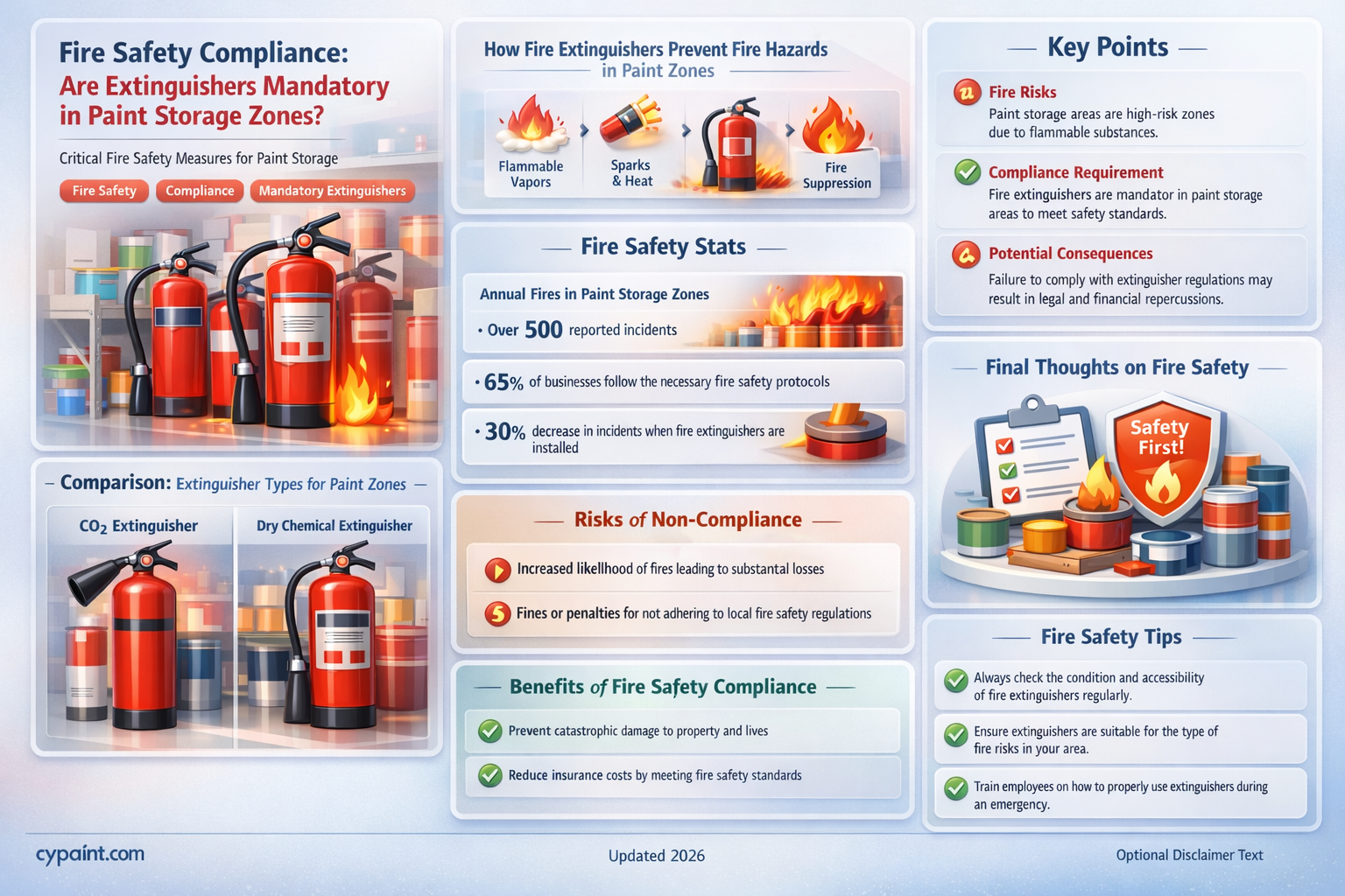 are fire extinguishers required in paint storage areas