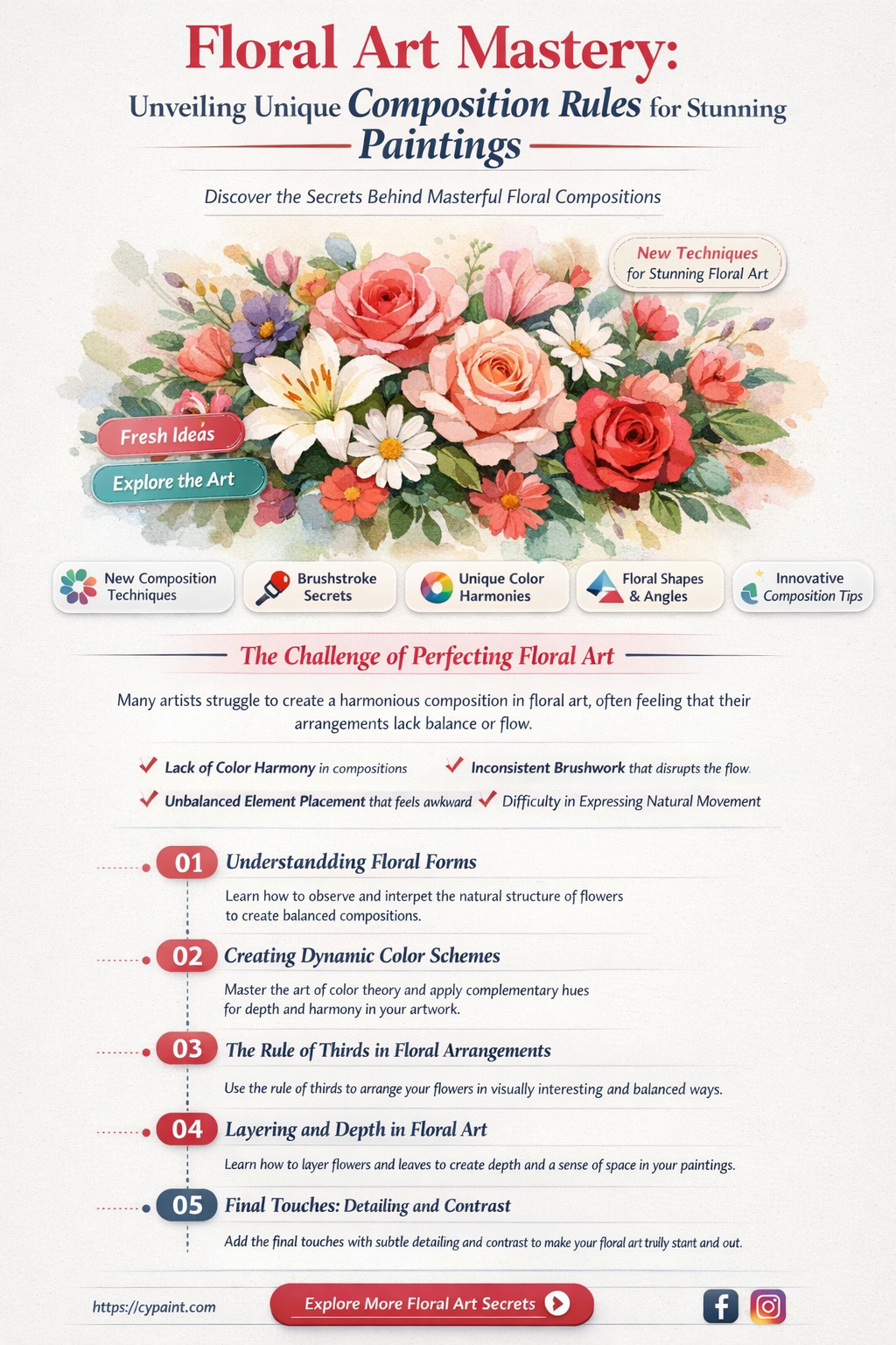 are there different rules for composing floral paintings