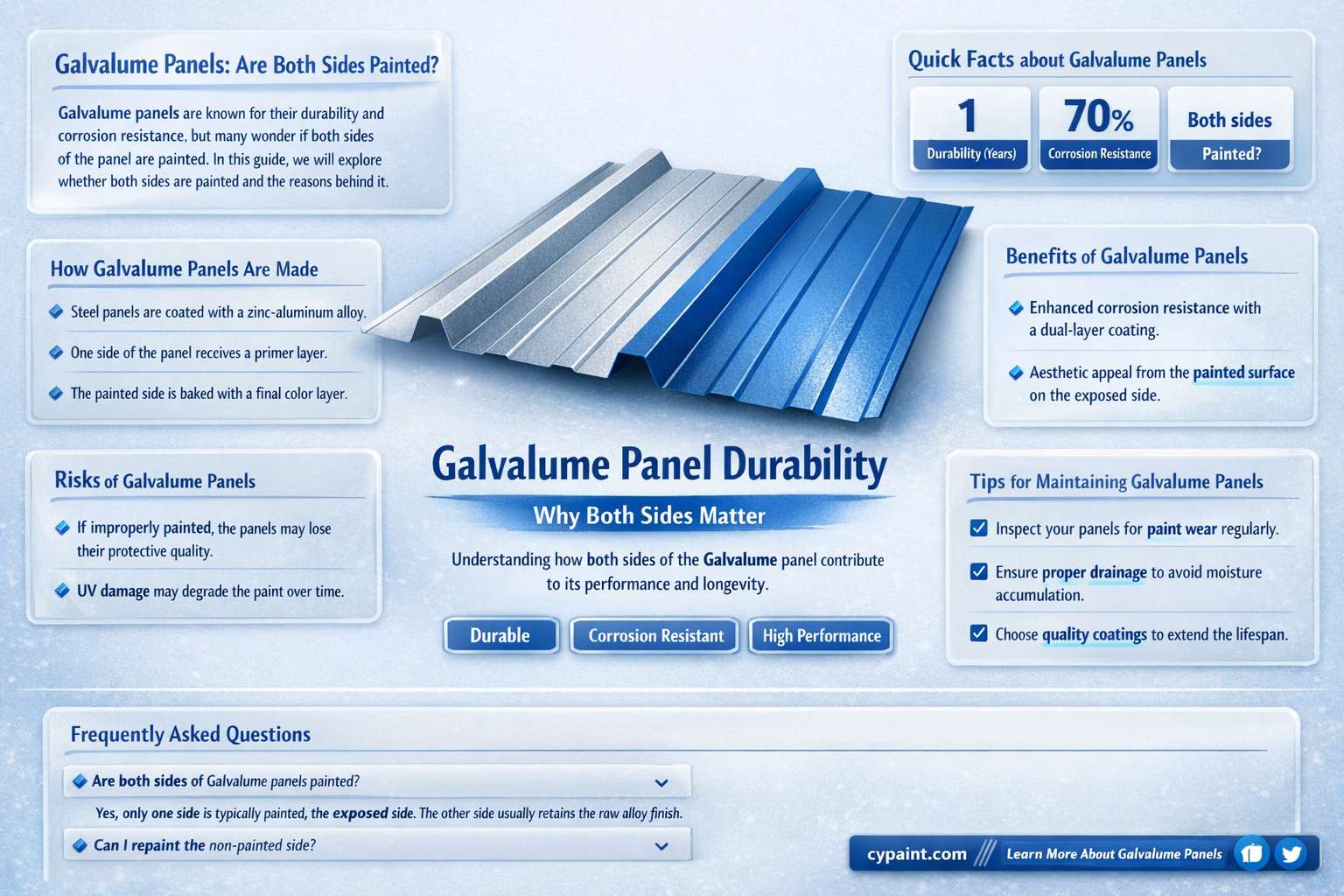 are galvalume panels painted on both sides
