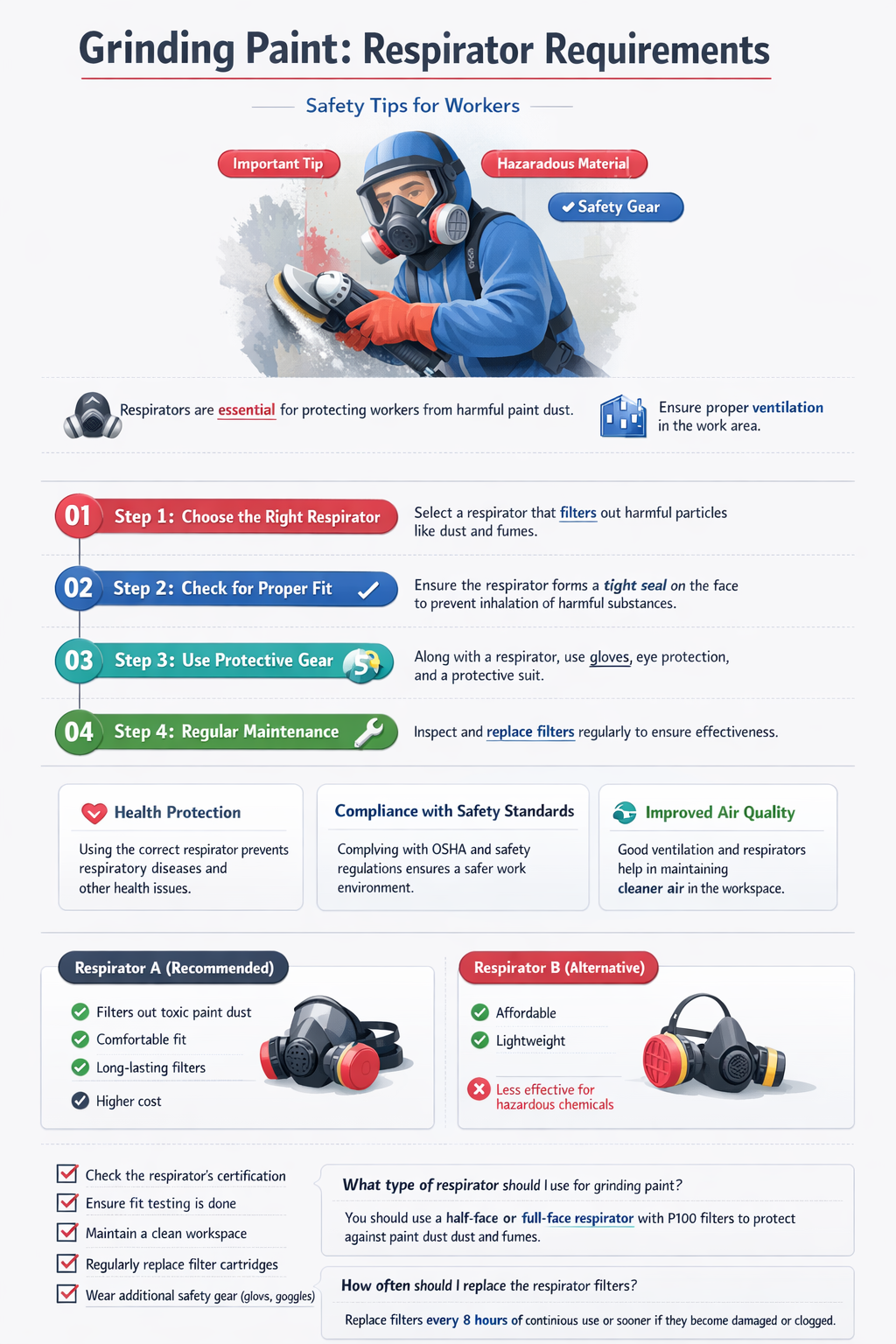 are you required to wear a respirator when grinding paint