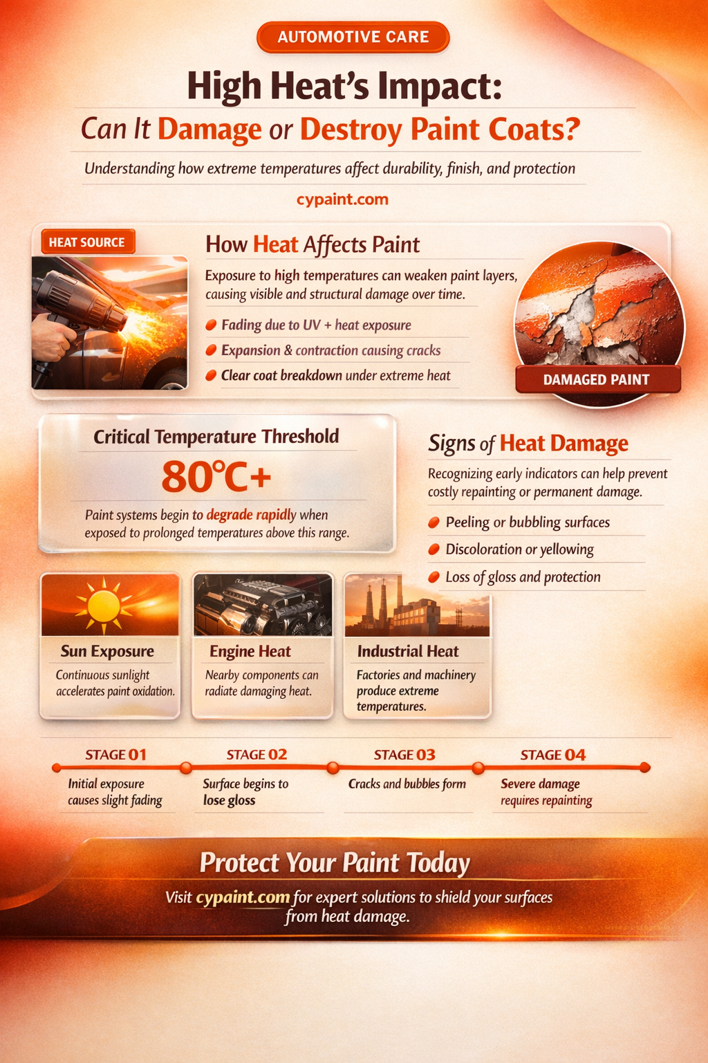 can high heat destroy or ruin a coat of paint