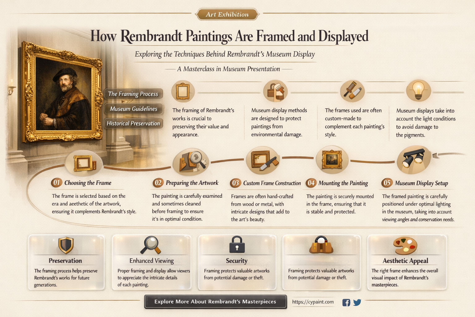 are rembrandt paintings framed in the museum