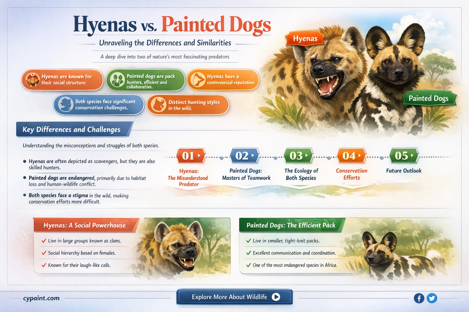 are hyenas and painted dogs the same