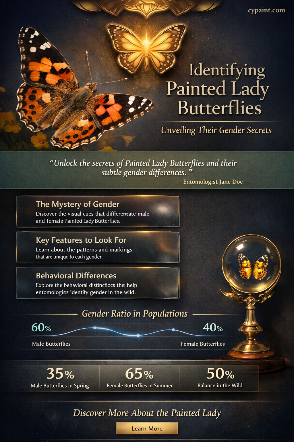 are painted lady butterflies male or female