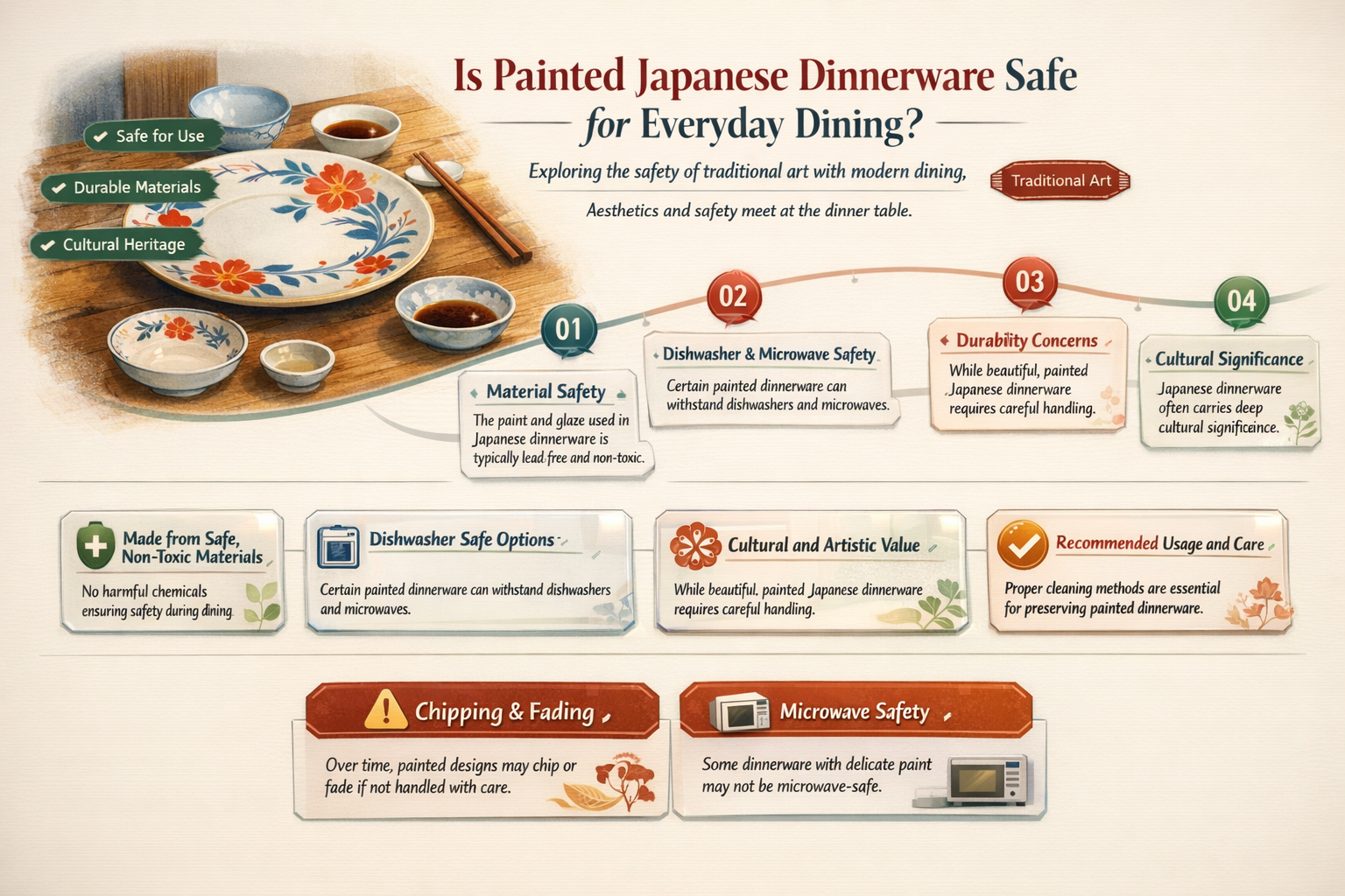 are painted japanese dinnerware safe to eat from
