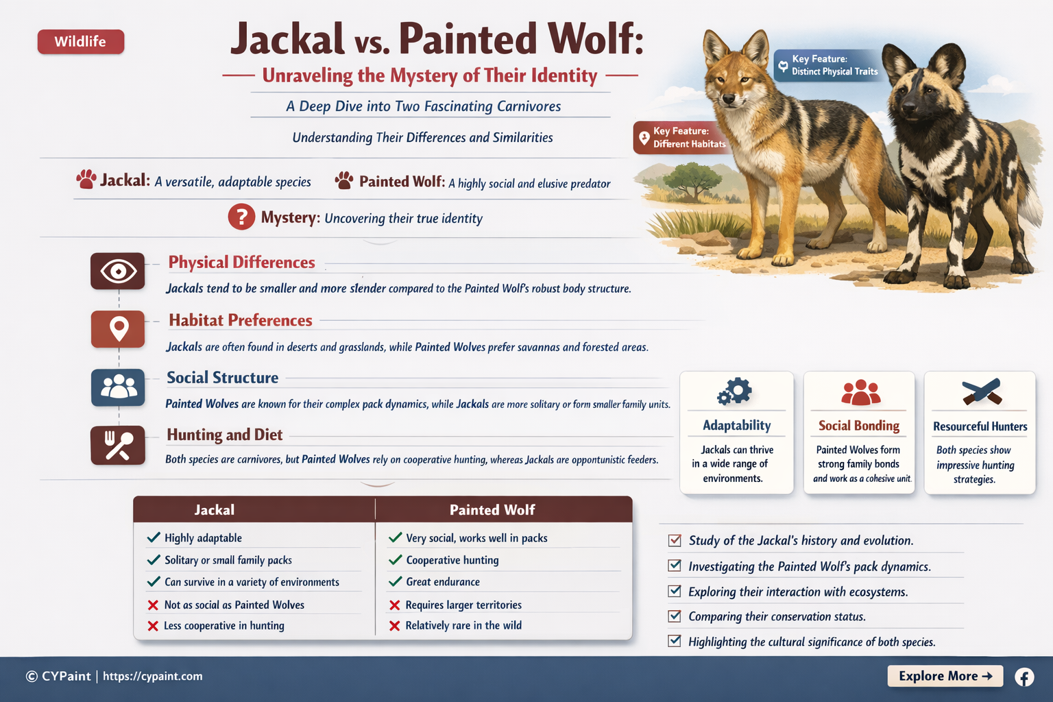 are jackal and painted wolf the same