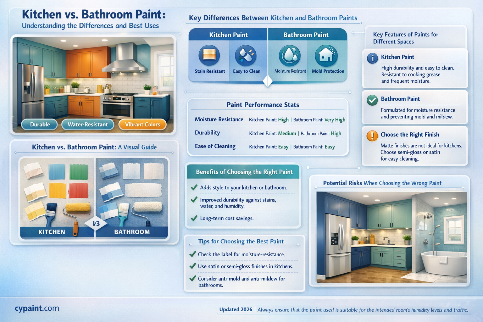 are kitchen and bathroom paint the same