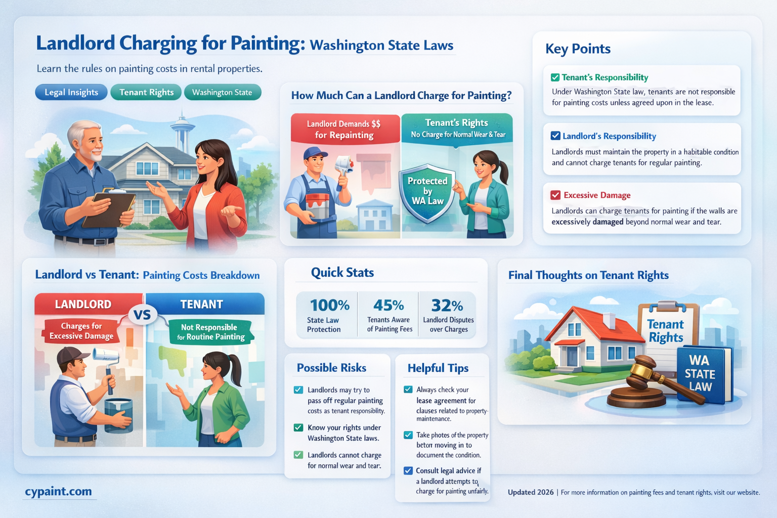 can a landlord charge for painting in washington state